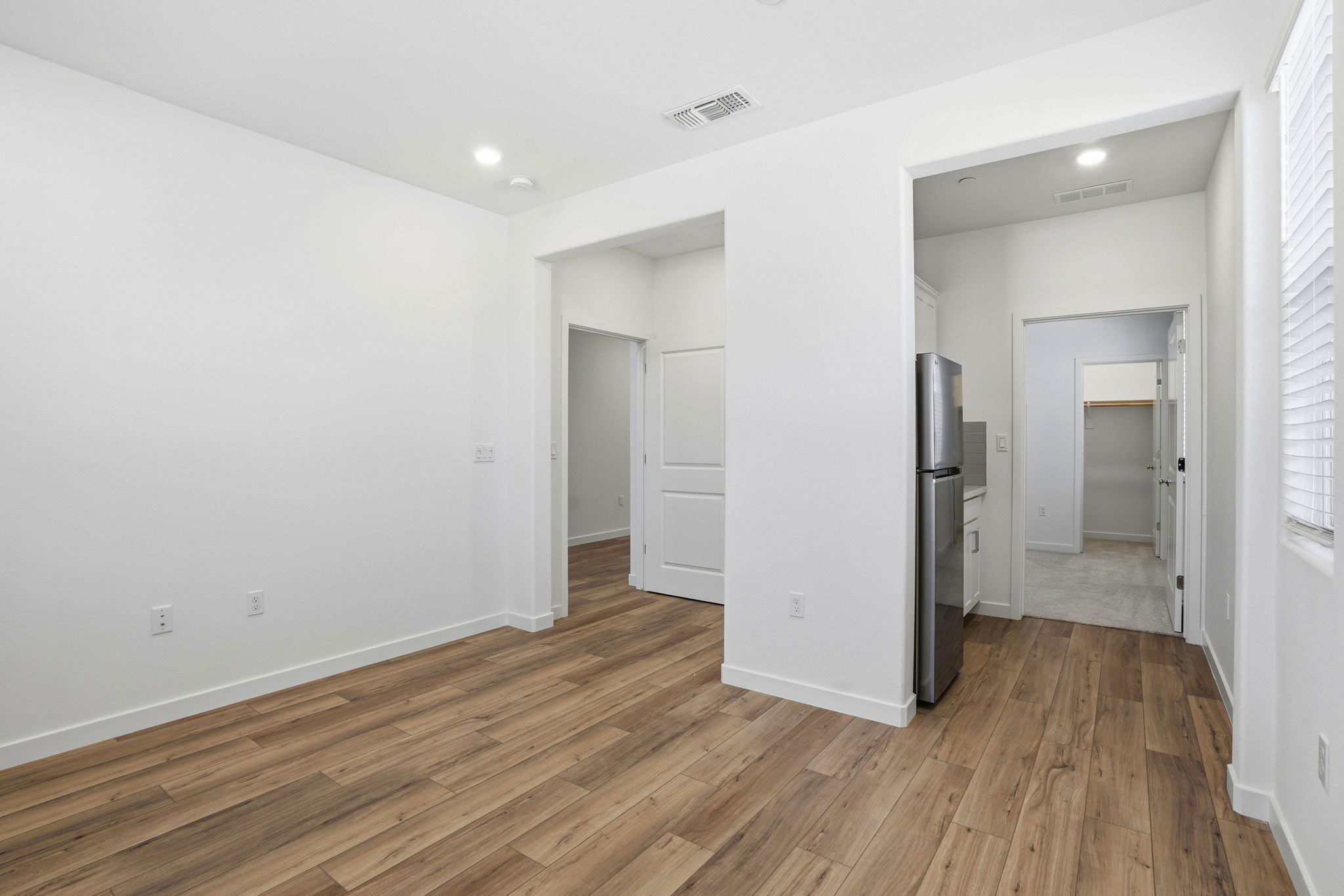 A room with white walls.