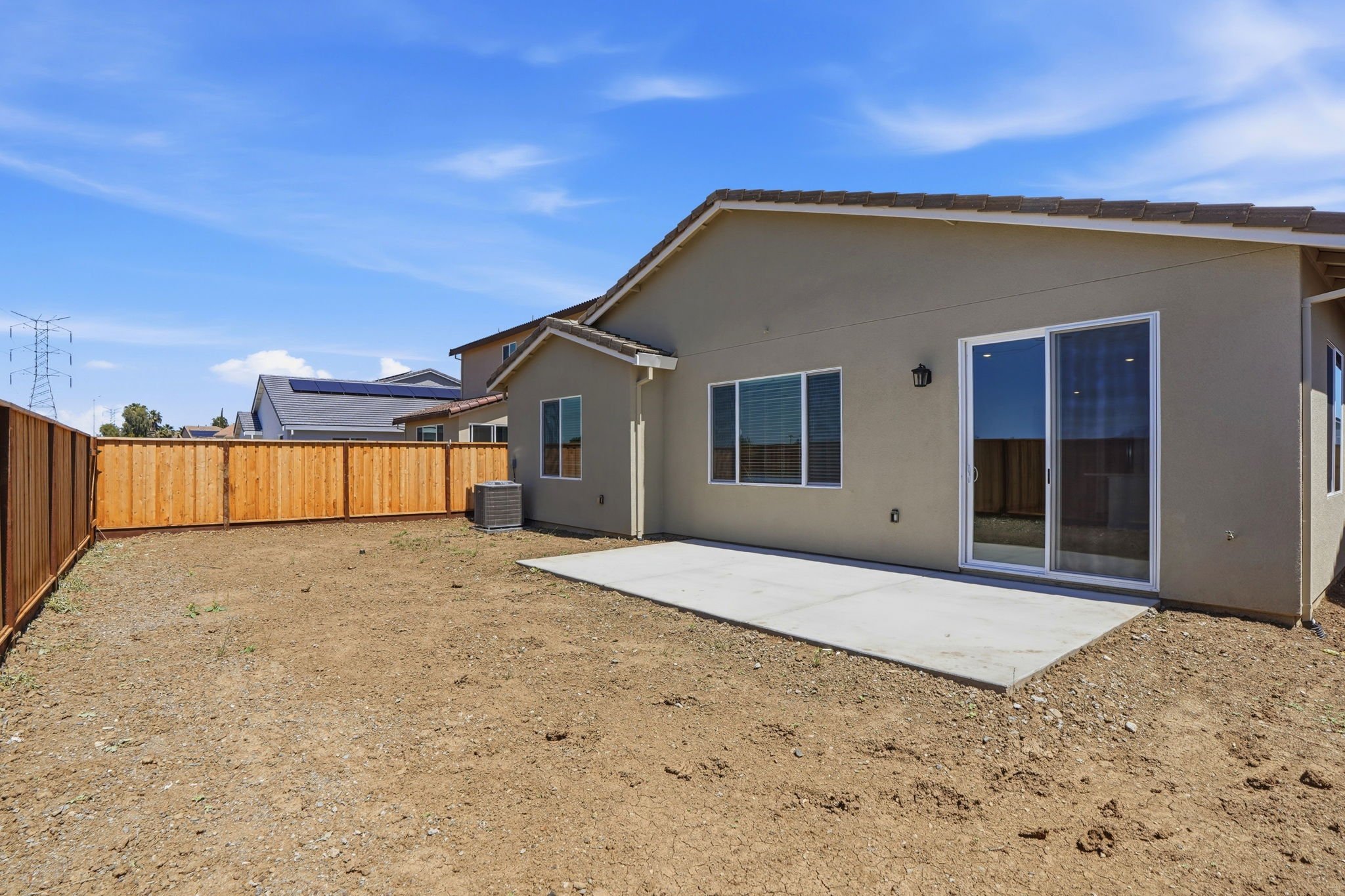 A house with a fence around it.