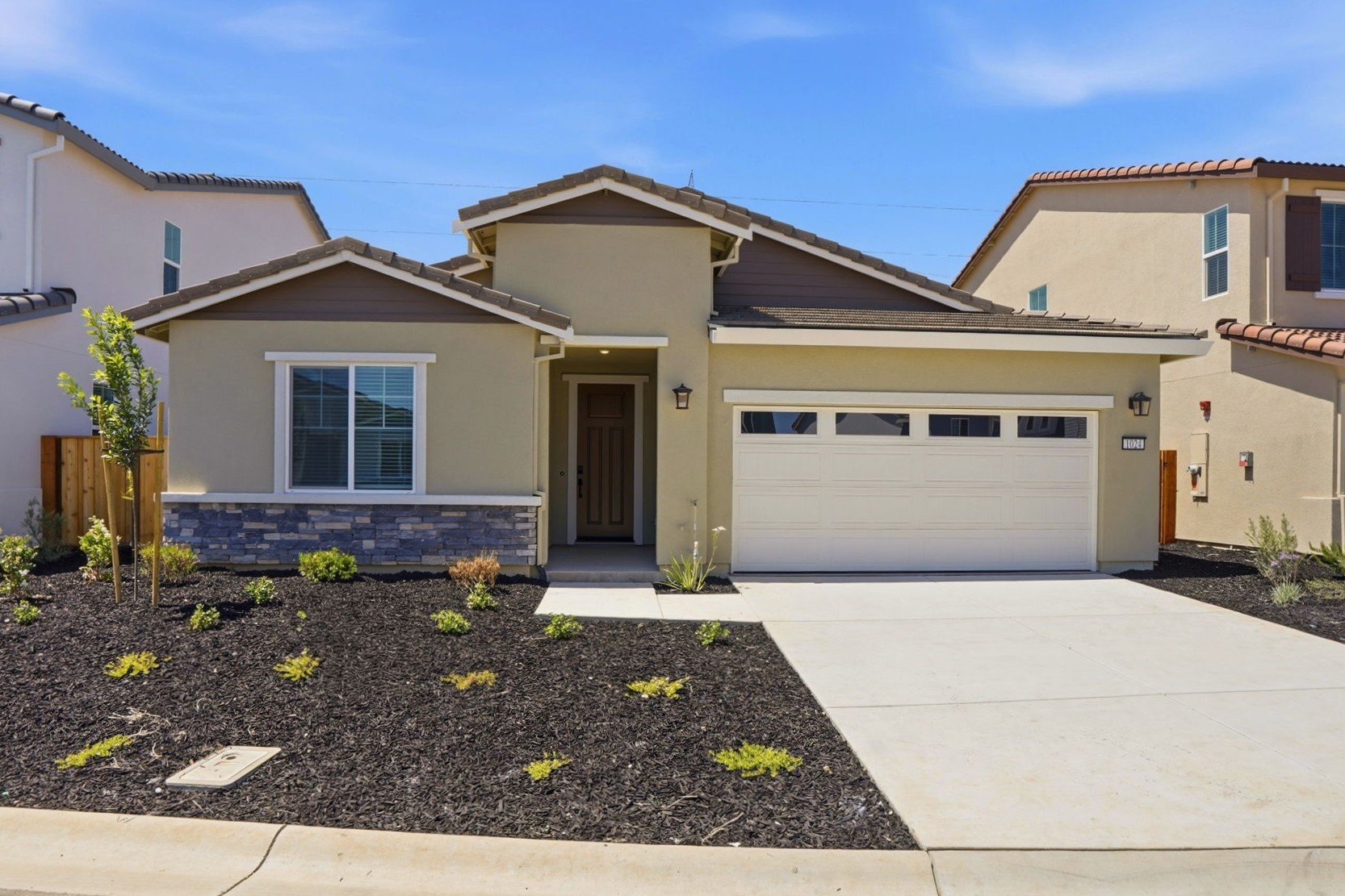 A house with a driveway.