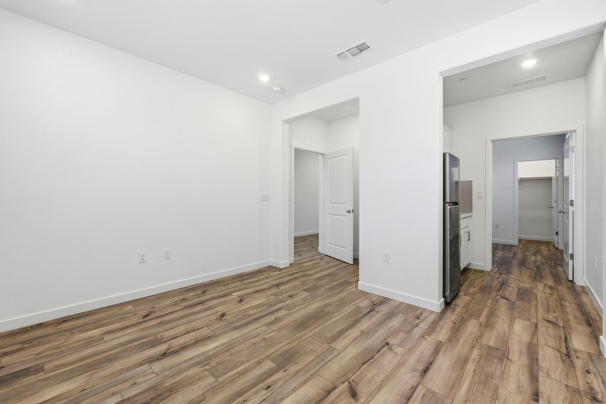 A room with white walls.