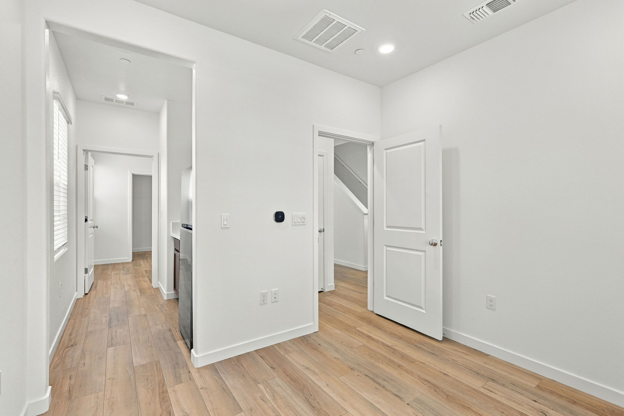 A room with white walls.