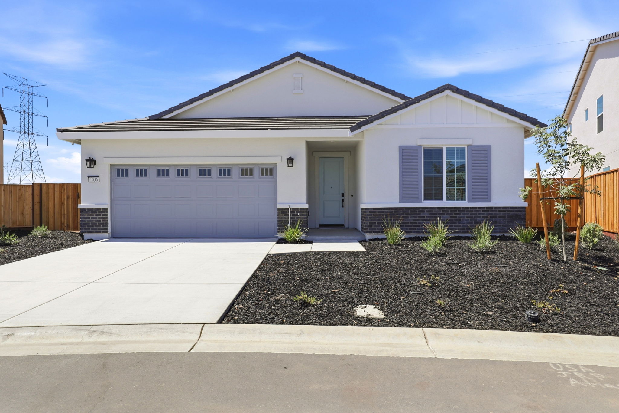 A house with a garage.