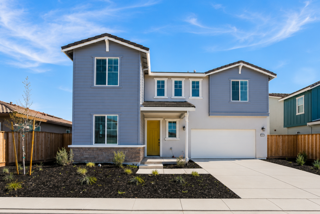 A house with a driveway.