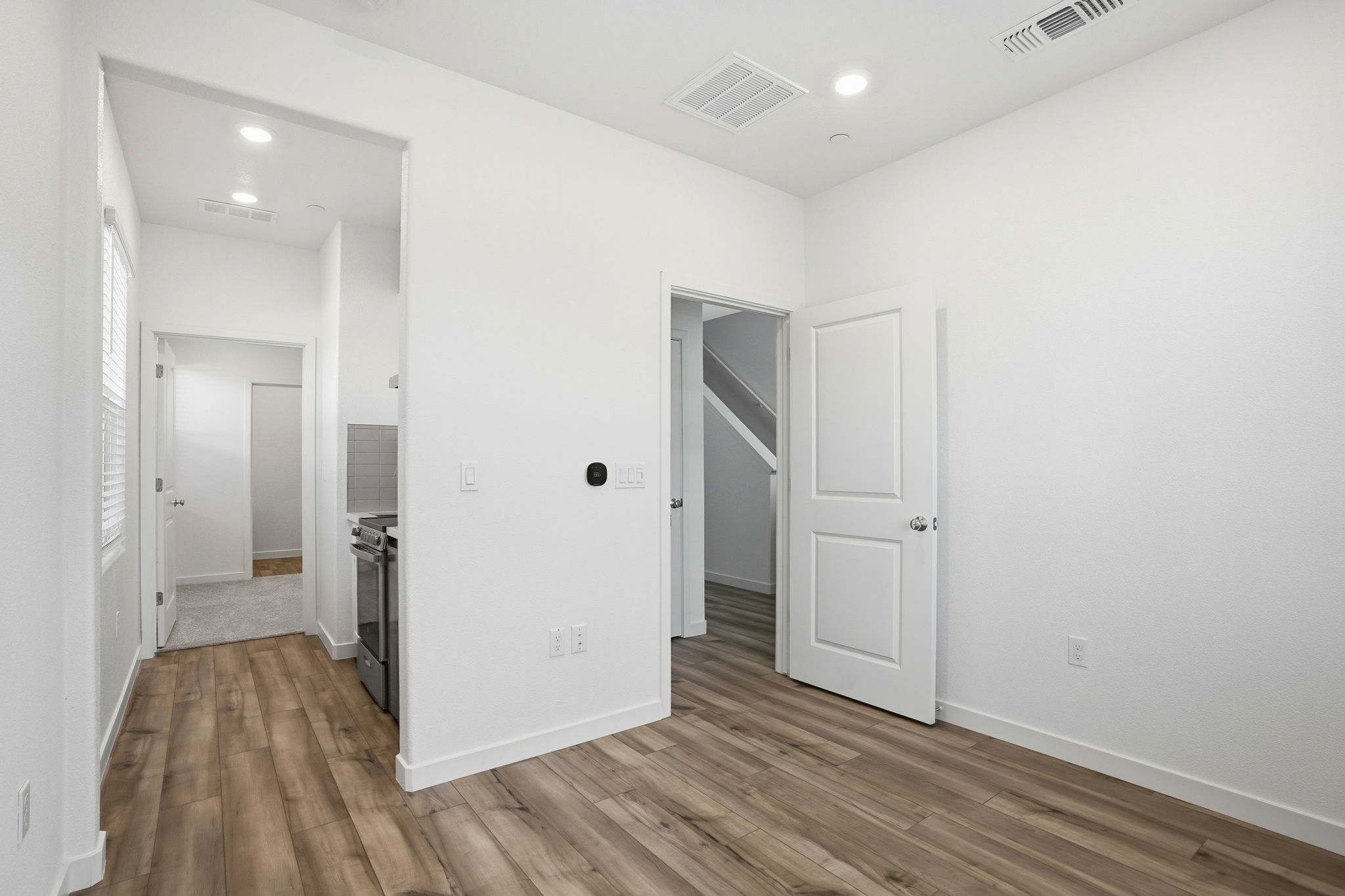 A room with white walls.