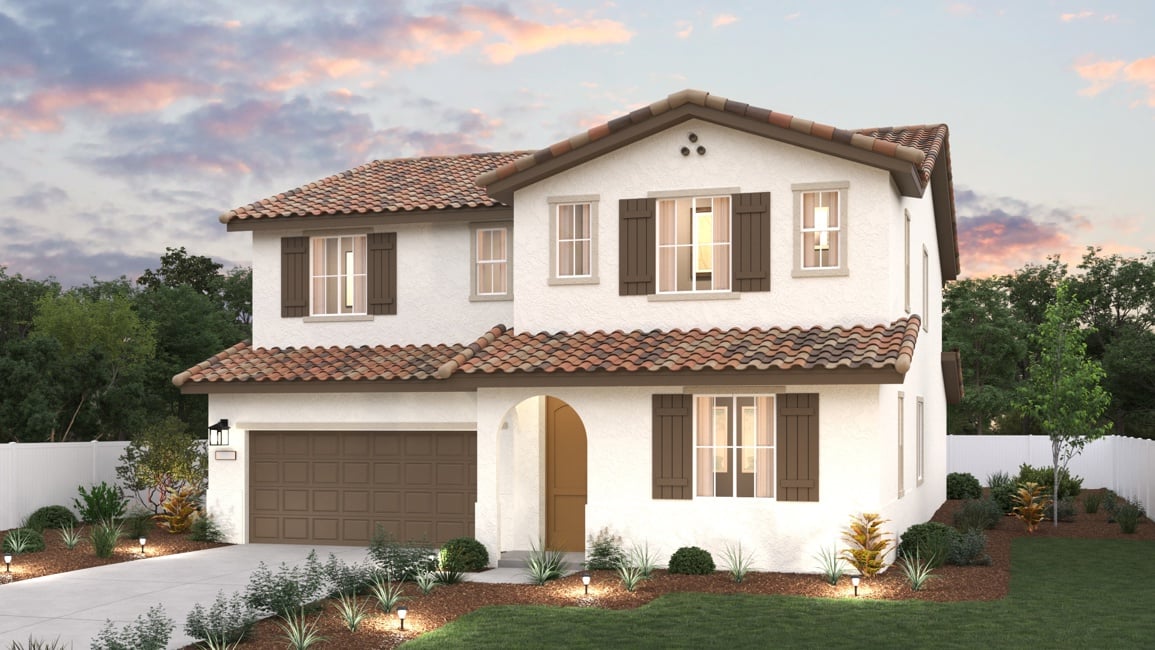 A house with a large front yard.