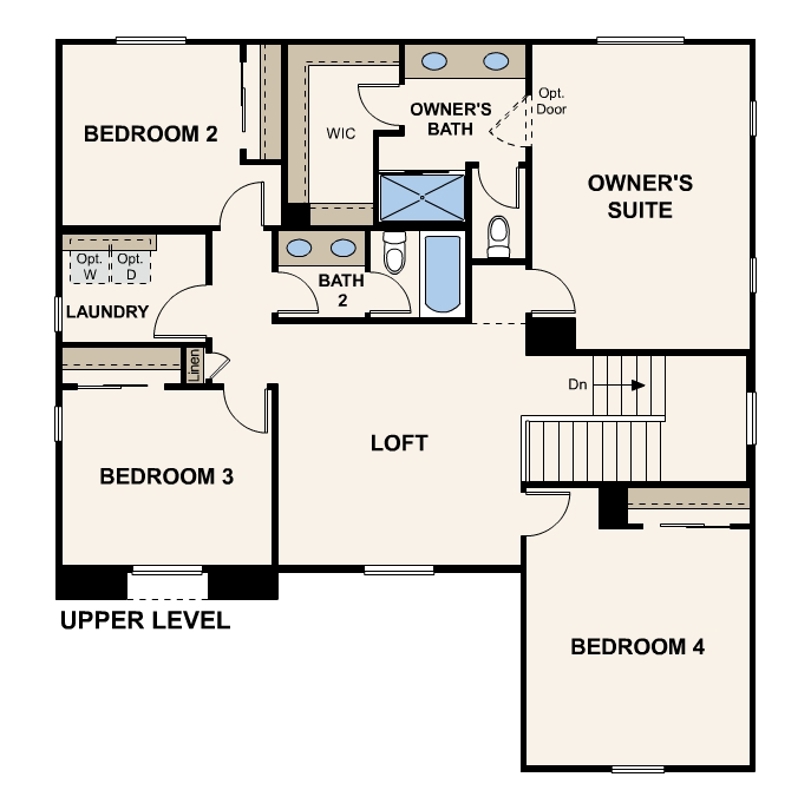 Plan 2 second floor plans at Parkside by Century Communities