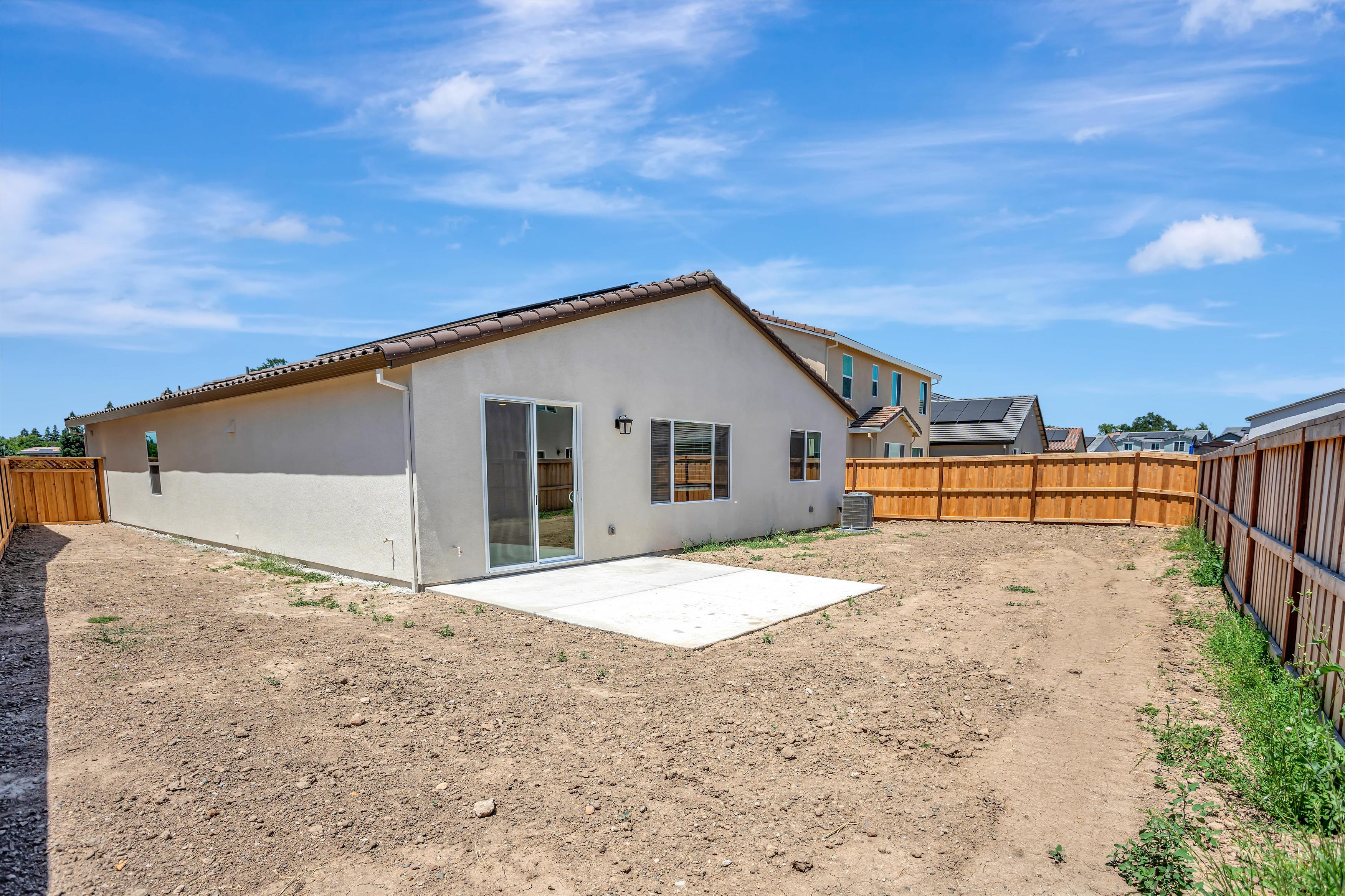 A house with a fence around it.