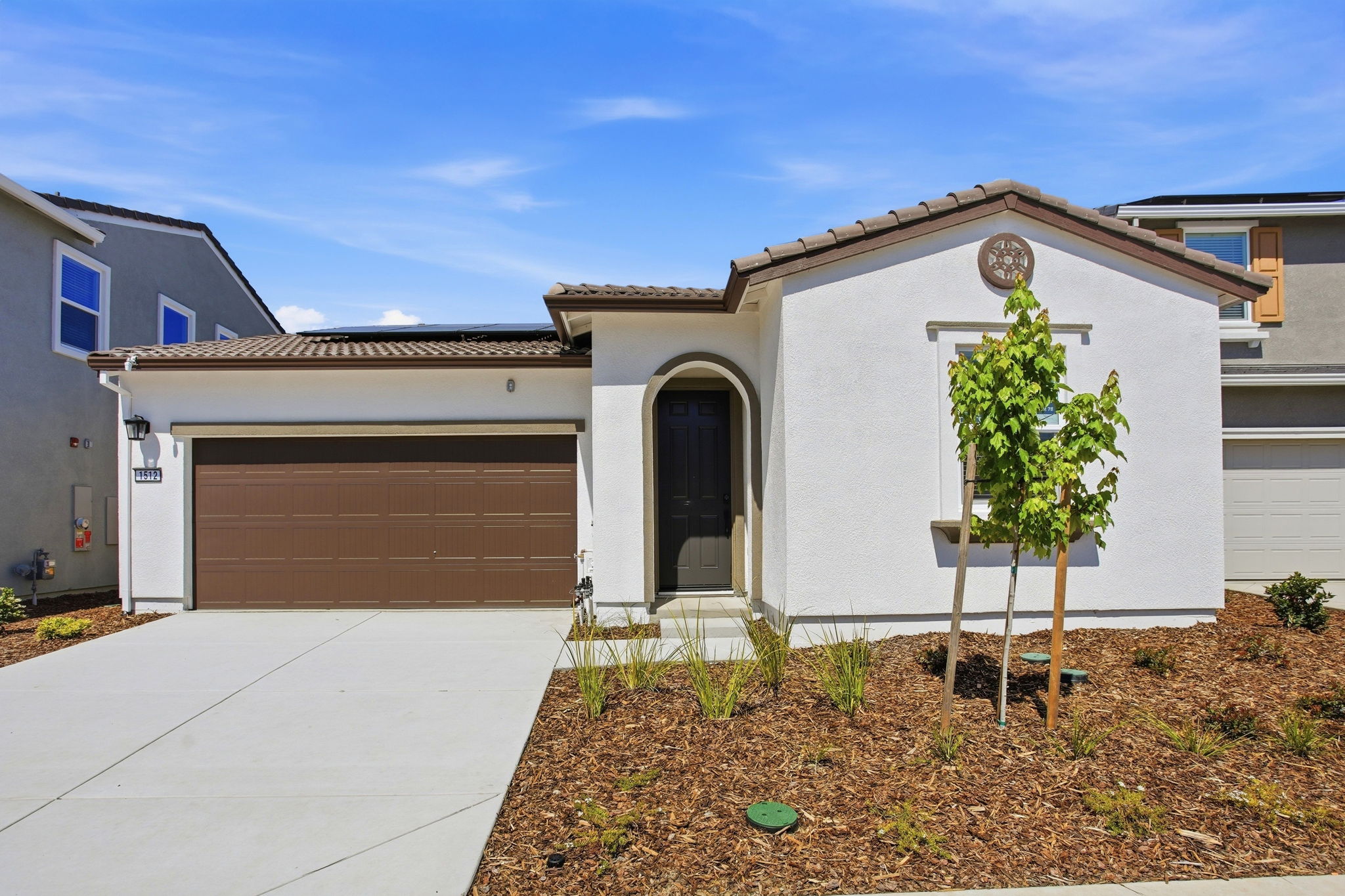 A house with a garage.