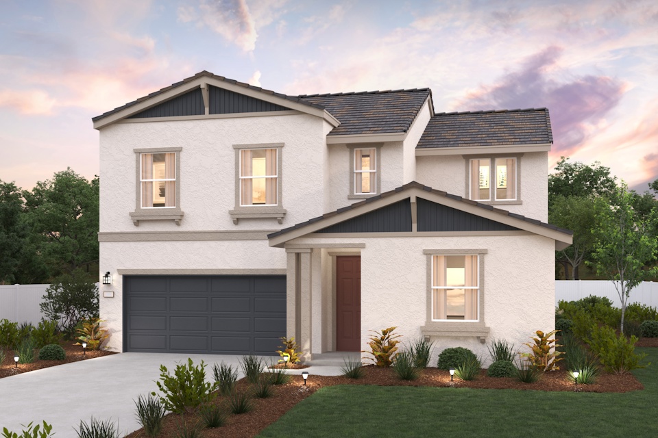 A house with a garage.