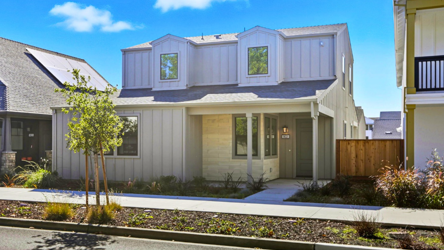 A house with a driveway.