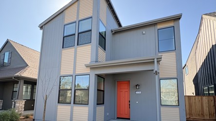 A house with a garage.