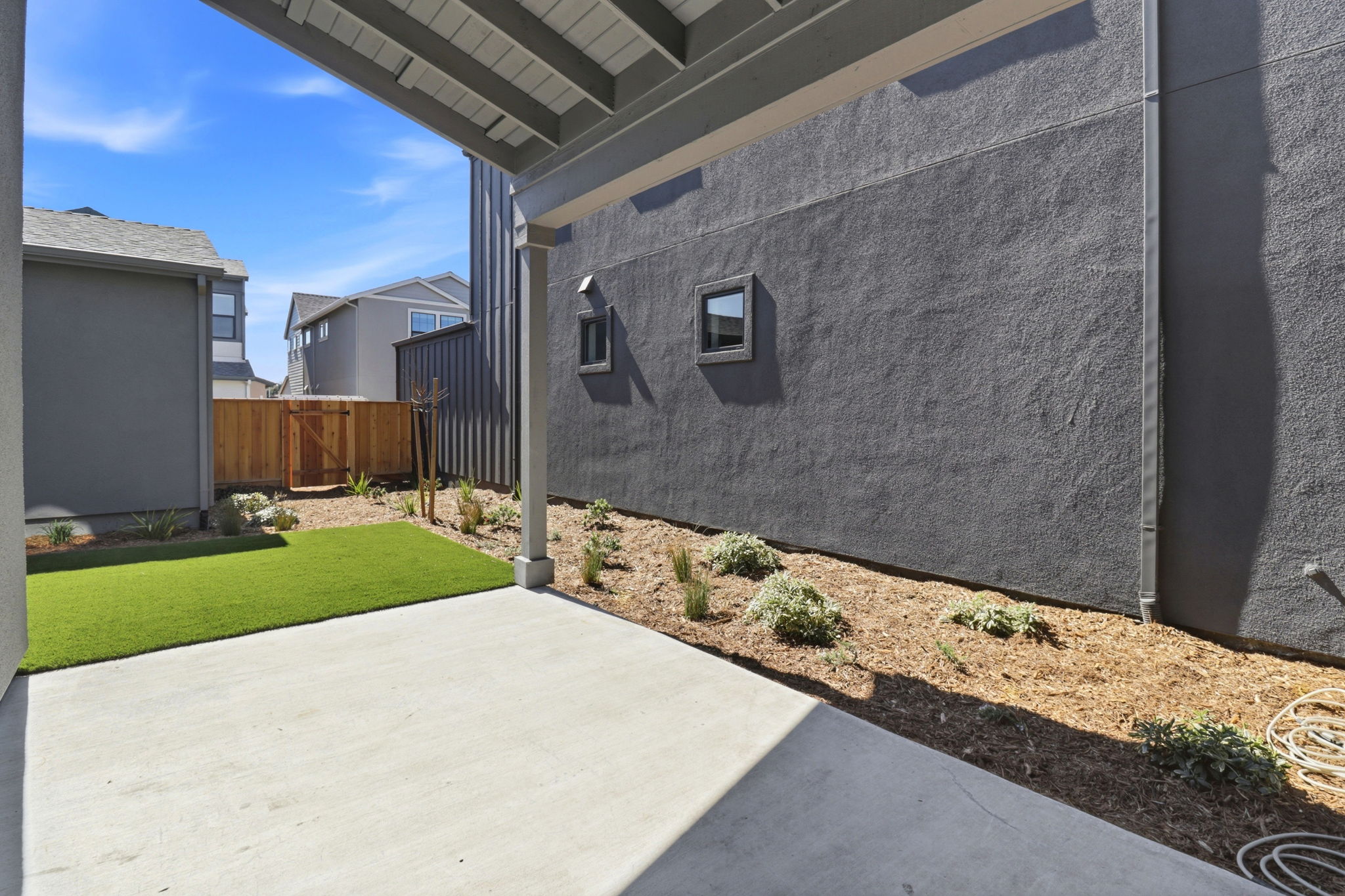 A house with a driveway.