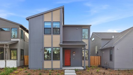 A house with a garage.