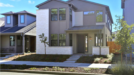 A house with a driveway.