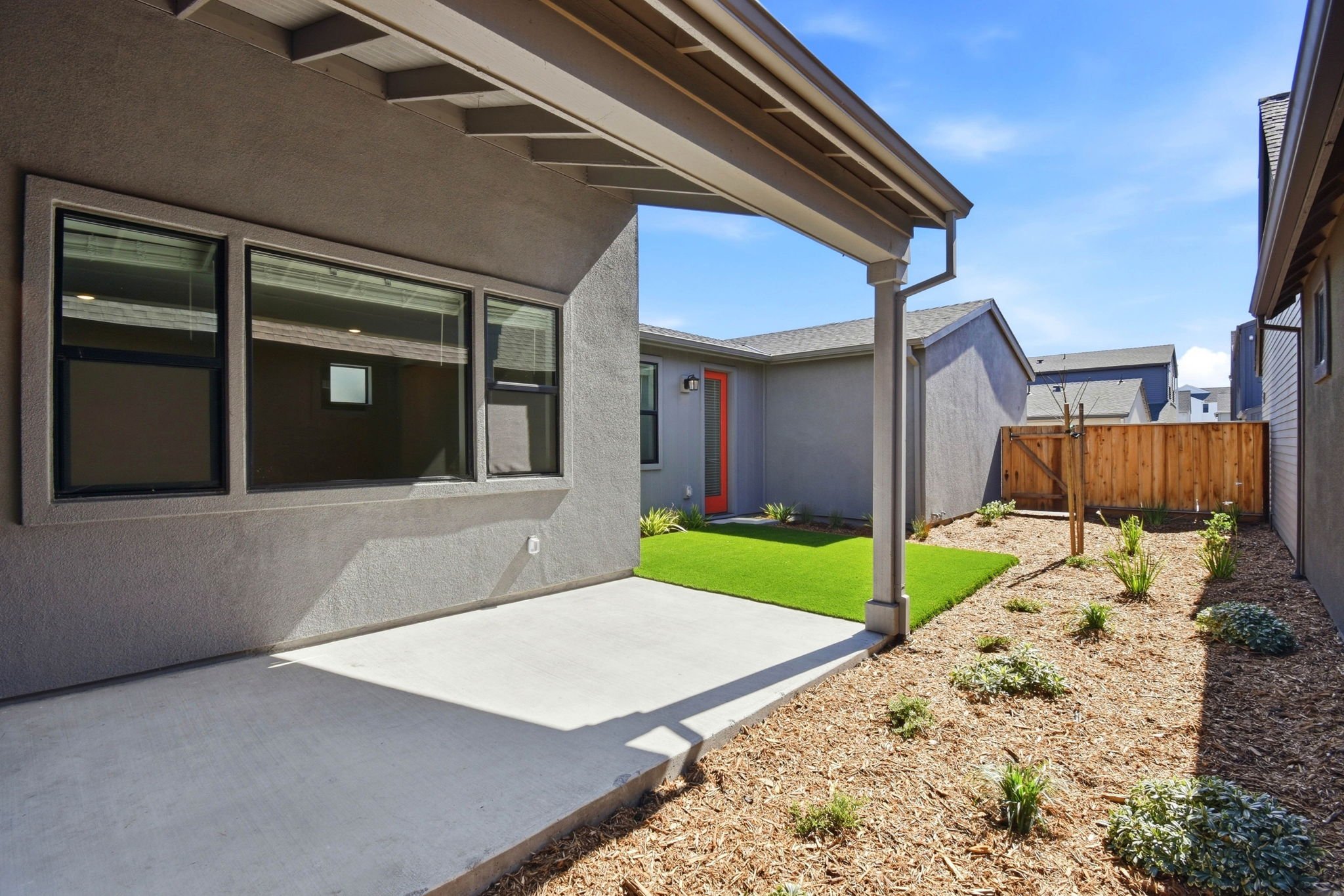 A house with a driveway.