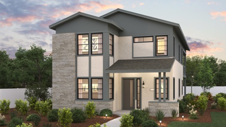 A house with a large front yard.