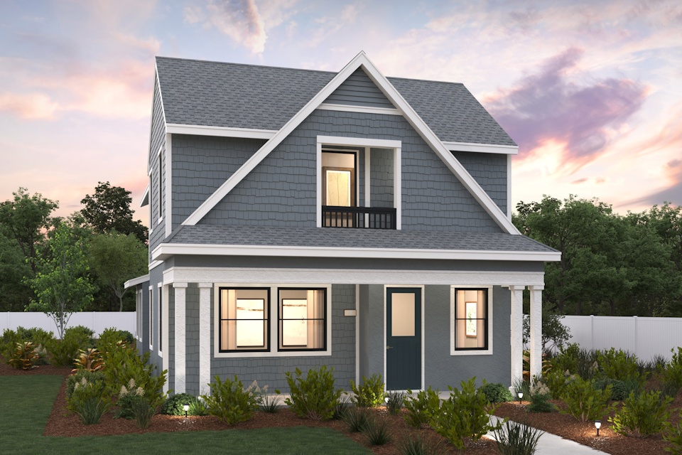 A house with a large front yard.