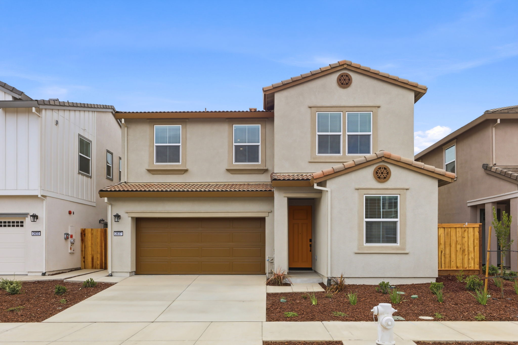 A house with a garage.