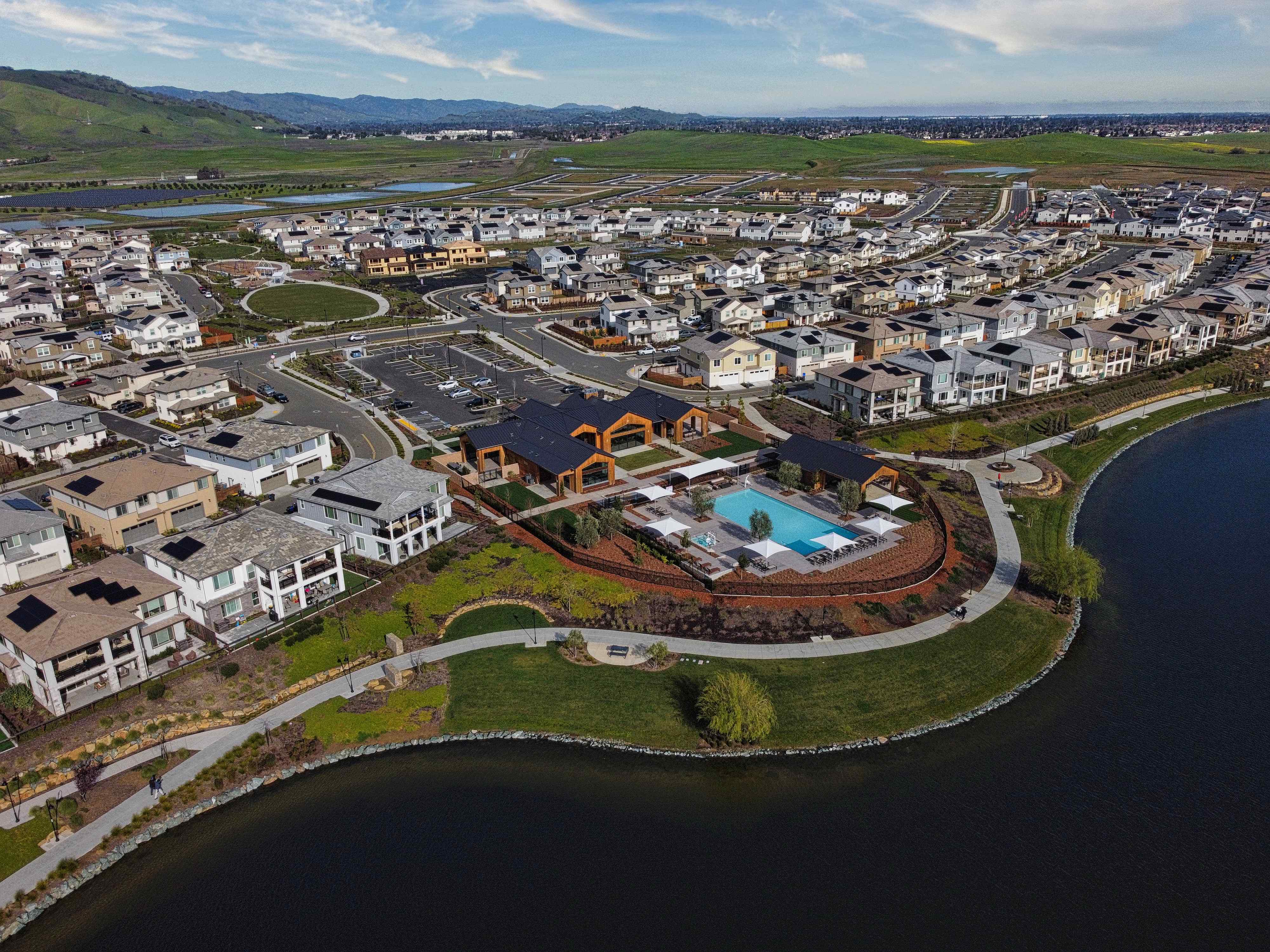 A city with a river running through it.