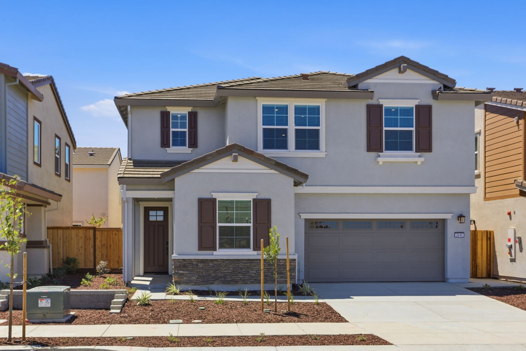 A house with a garage.