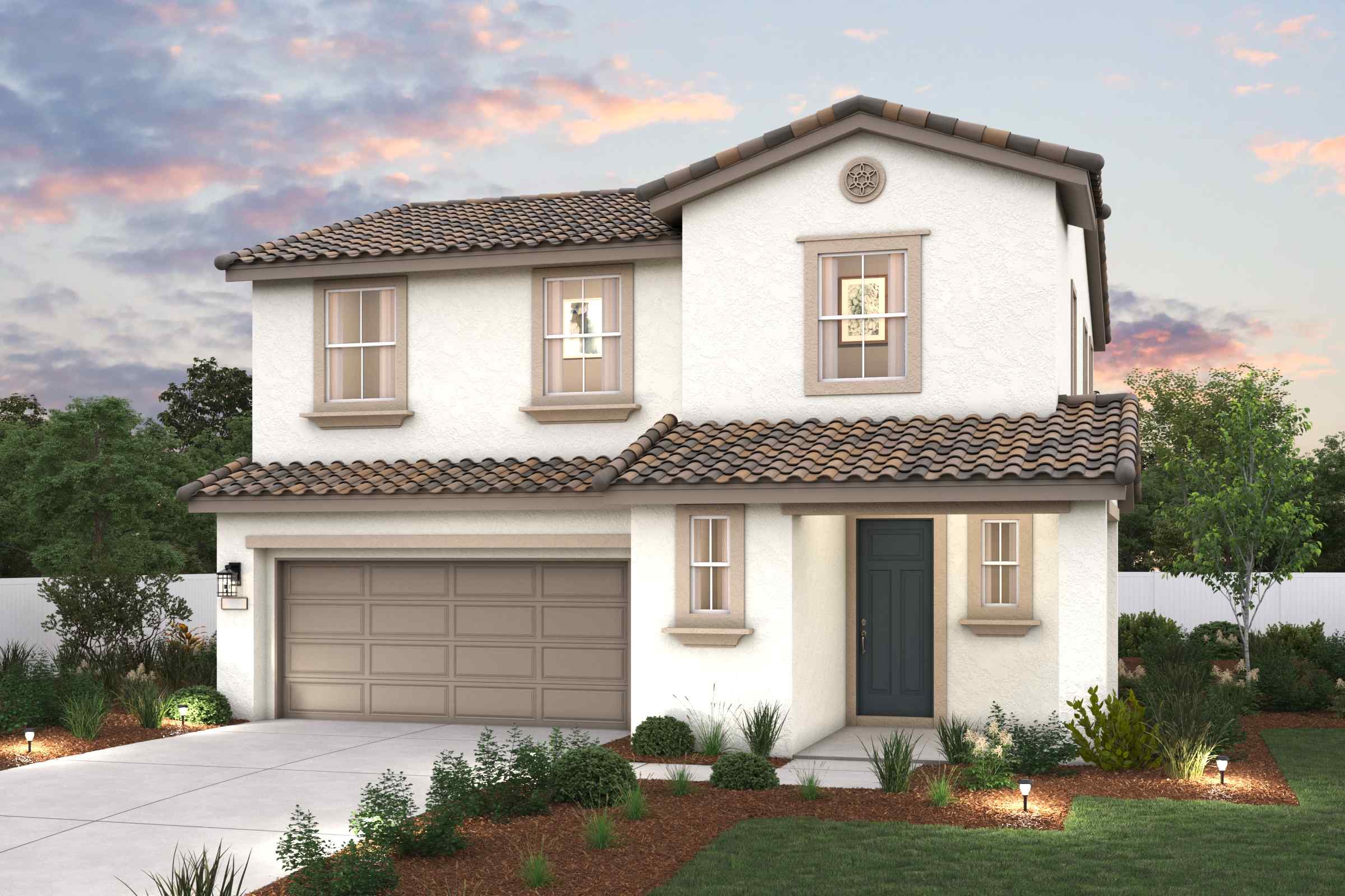 A house with a garage.