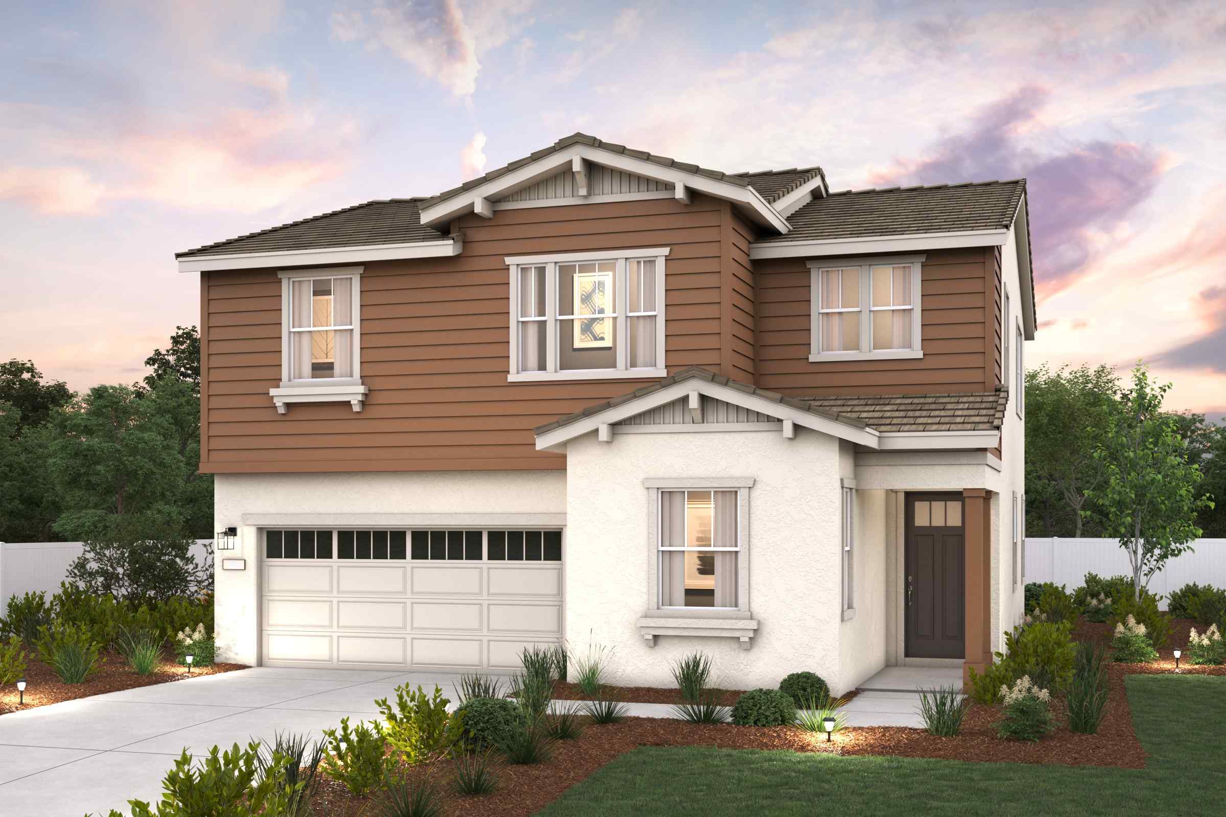 A house with a garage.