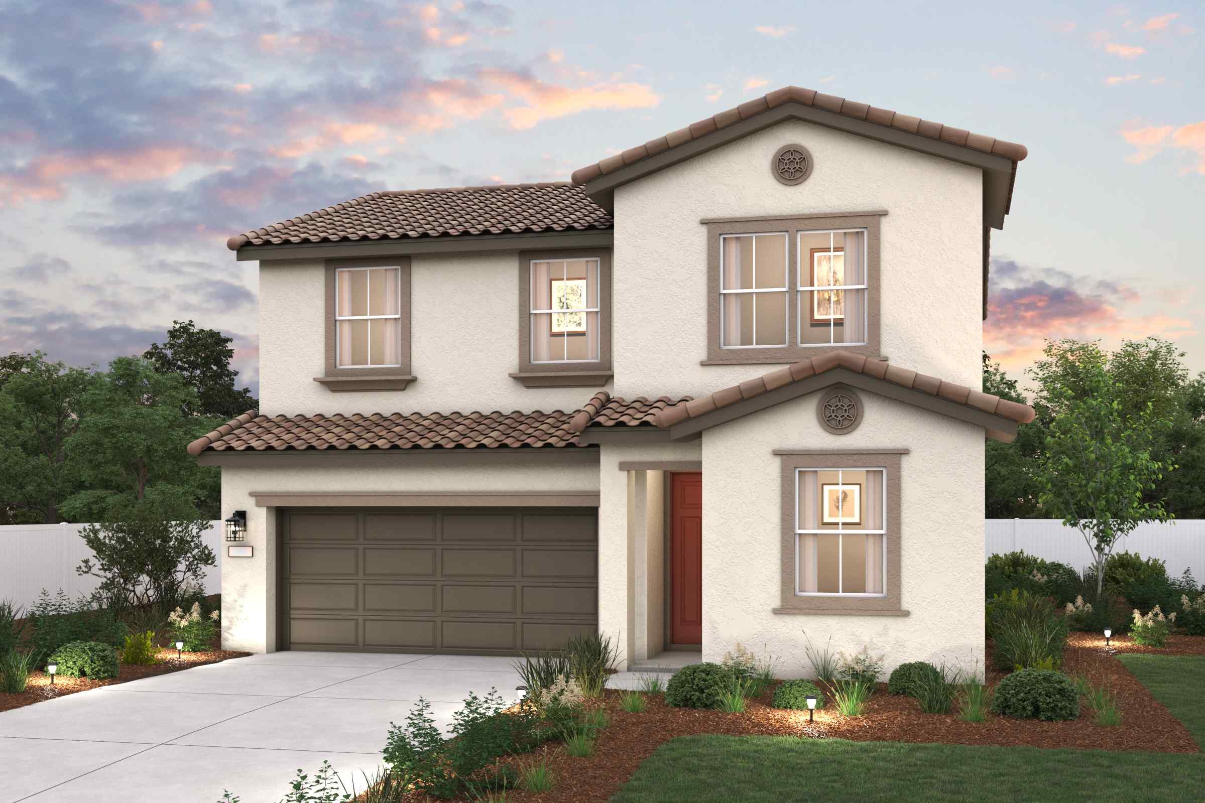 A house with a garage.