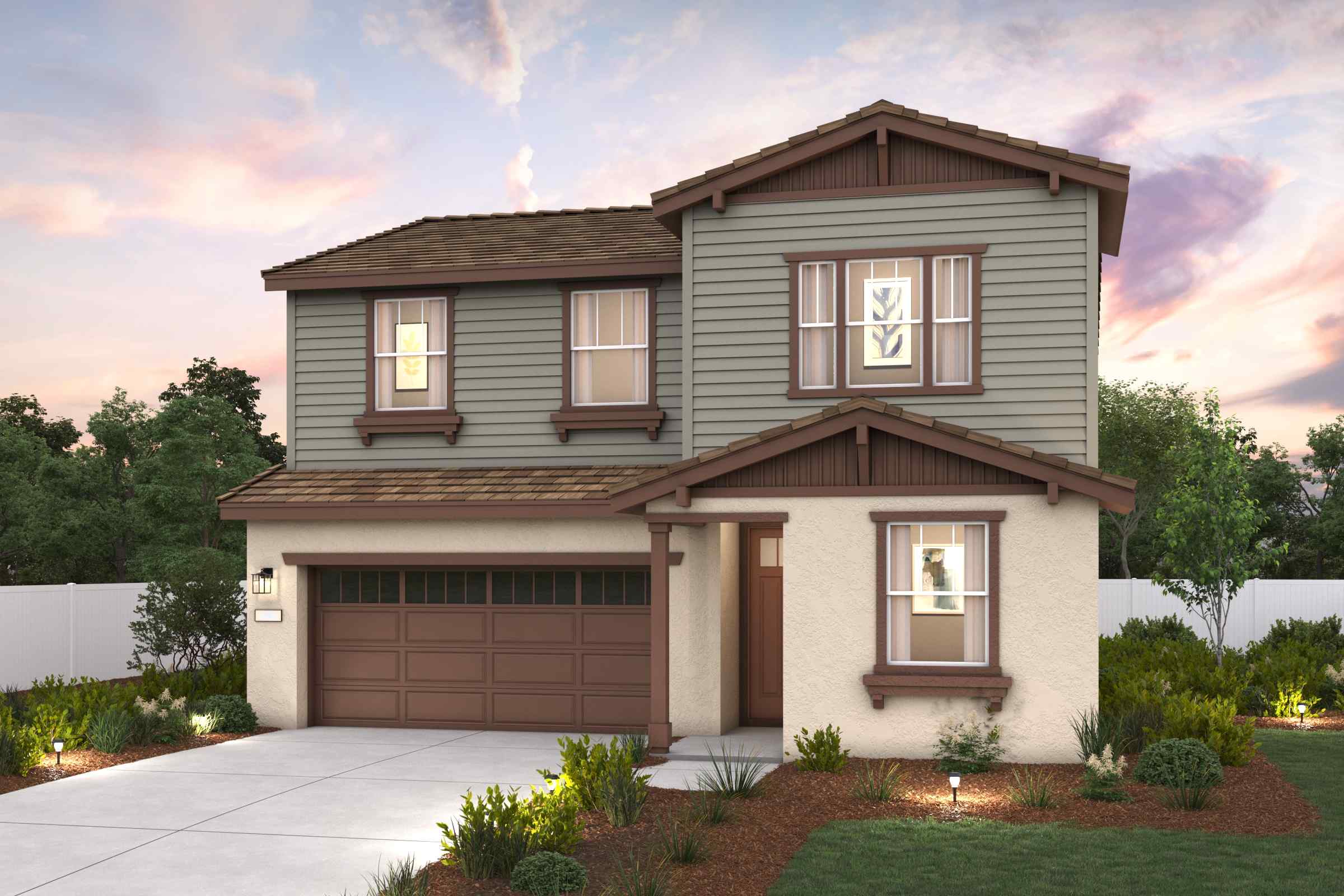 A house with a garage.