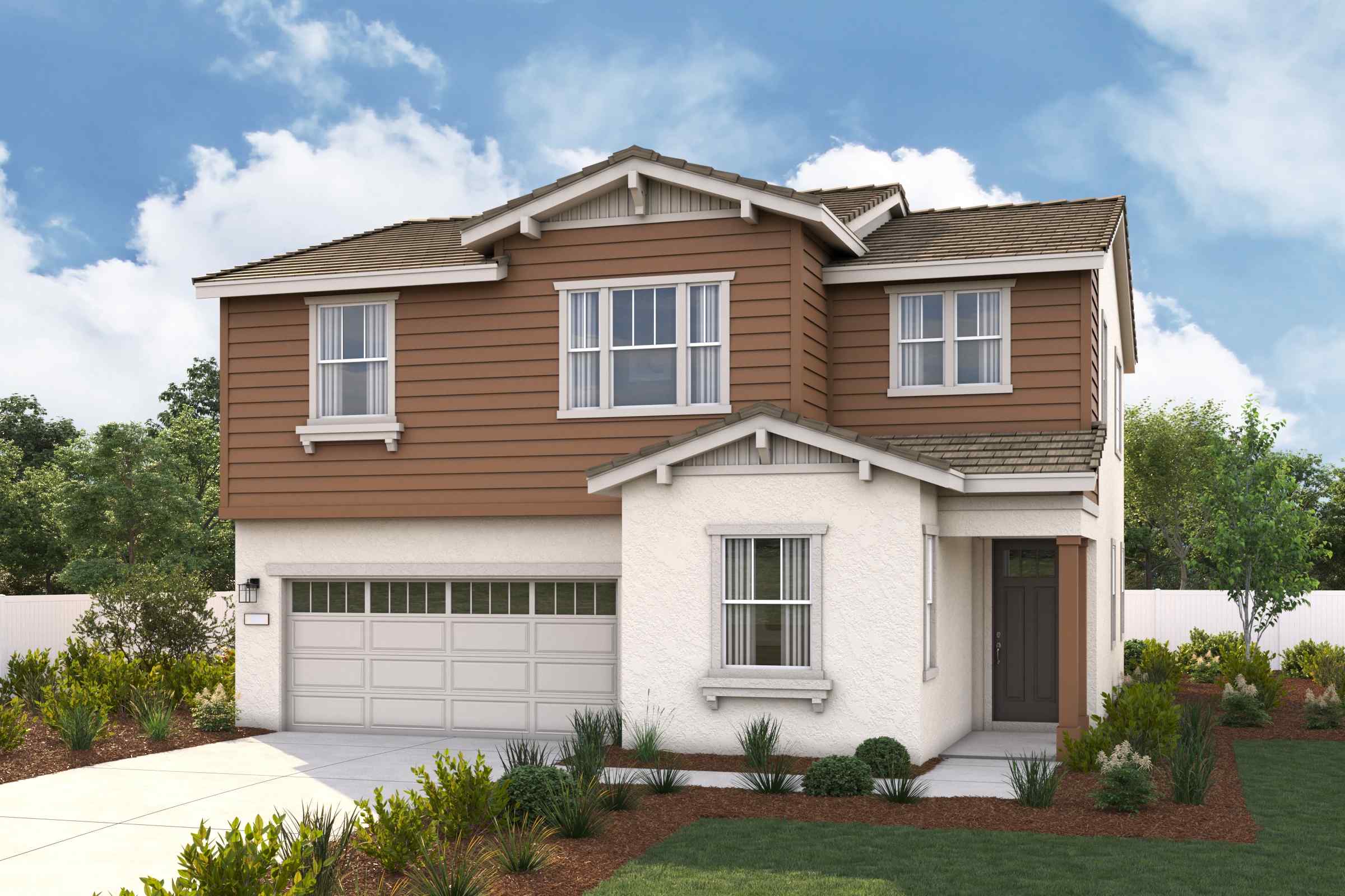 A house with a garage.