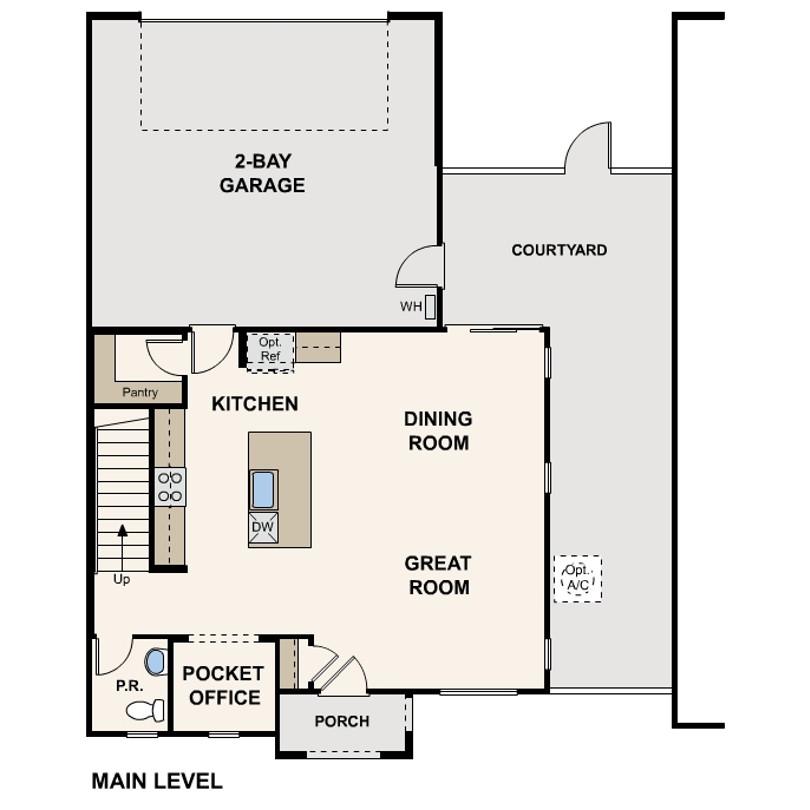 Plan 1 first floor plans at Trailside by Century Communities