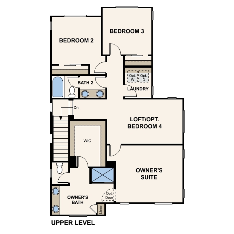 Plan 1 second floor plans at Trailside by Century Communities