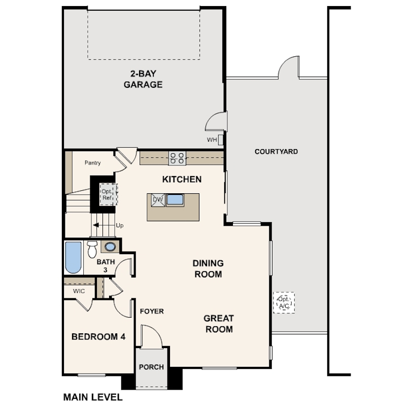 Plan 2 first floor plans at Trailside by Century Communities