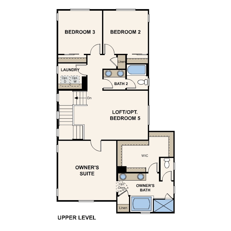 Plan 2 second floor plans at Trailside by Century Communities