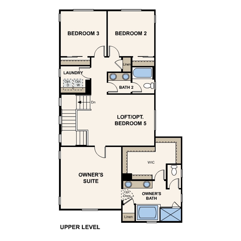 Plan 2 second floor plans at Trailside by Century Communities
