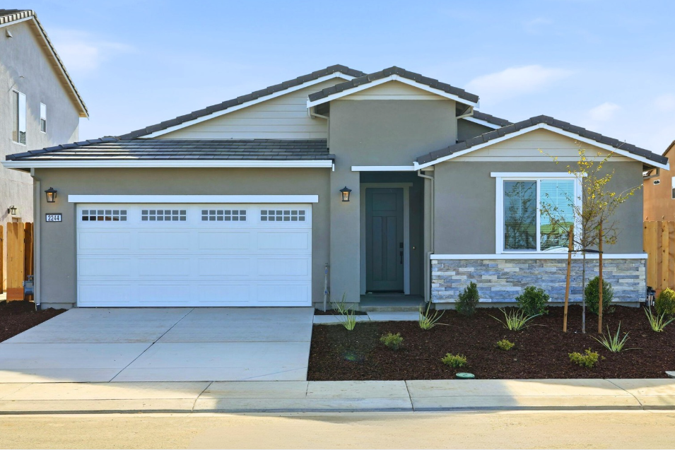 A house with a garage.