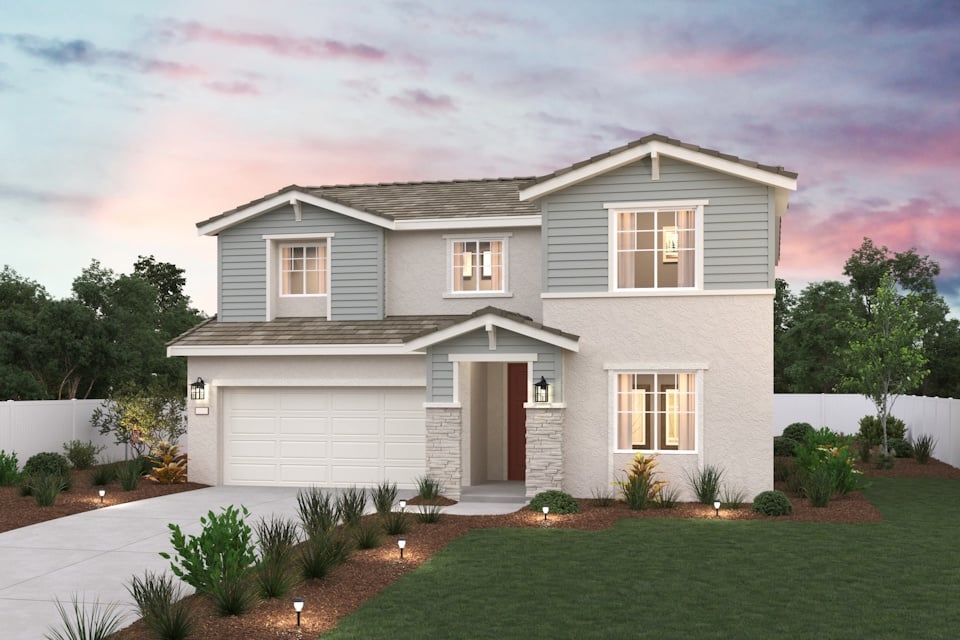 A house with a large front yard.