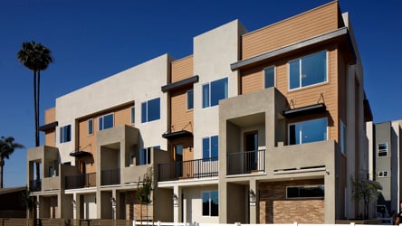 A large building with a deck.