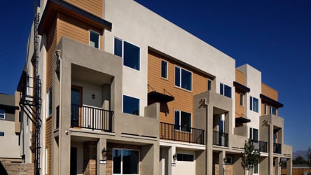 A building with balconies.
