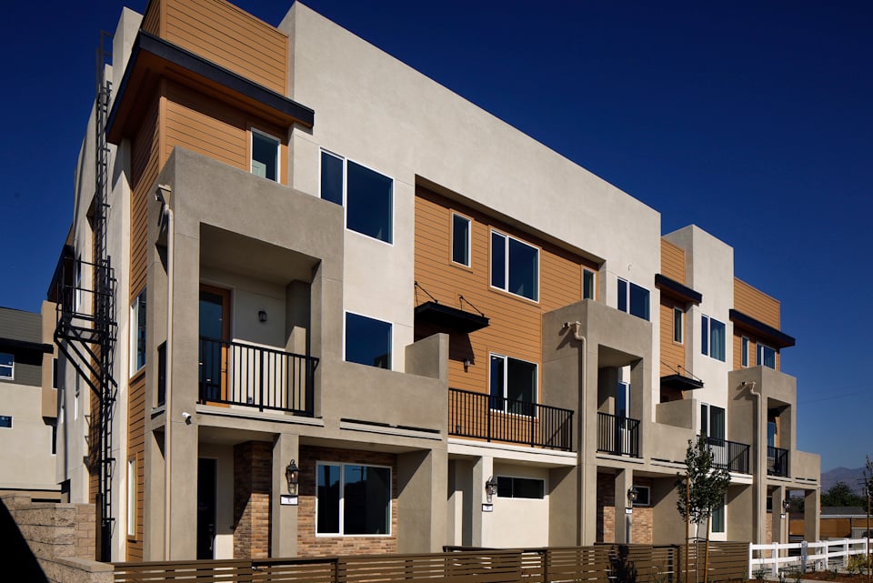 A building with balconies.