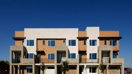 A building with a fence around it.