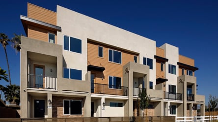 A large building with many windows.