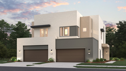 A house with a garage.