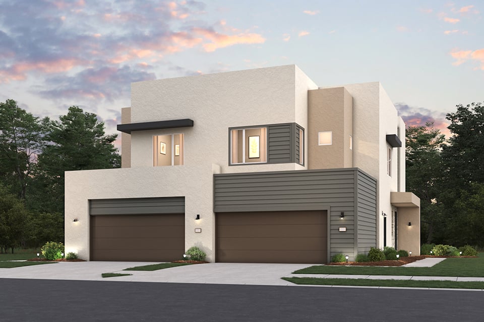 A house with a garage.