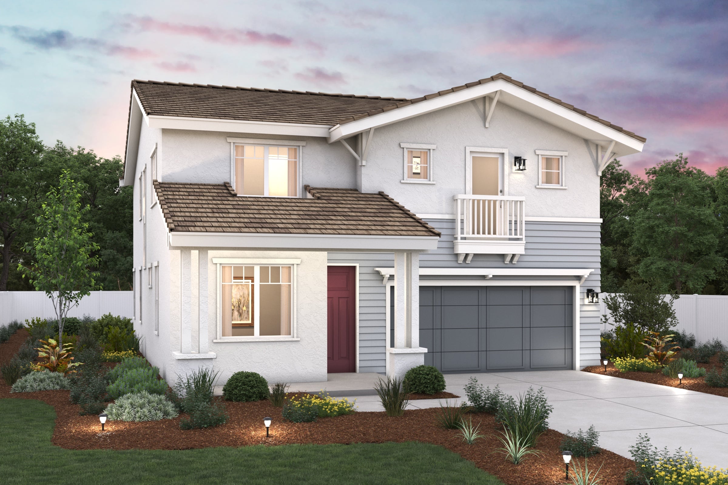 A house with a garage.