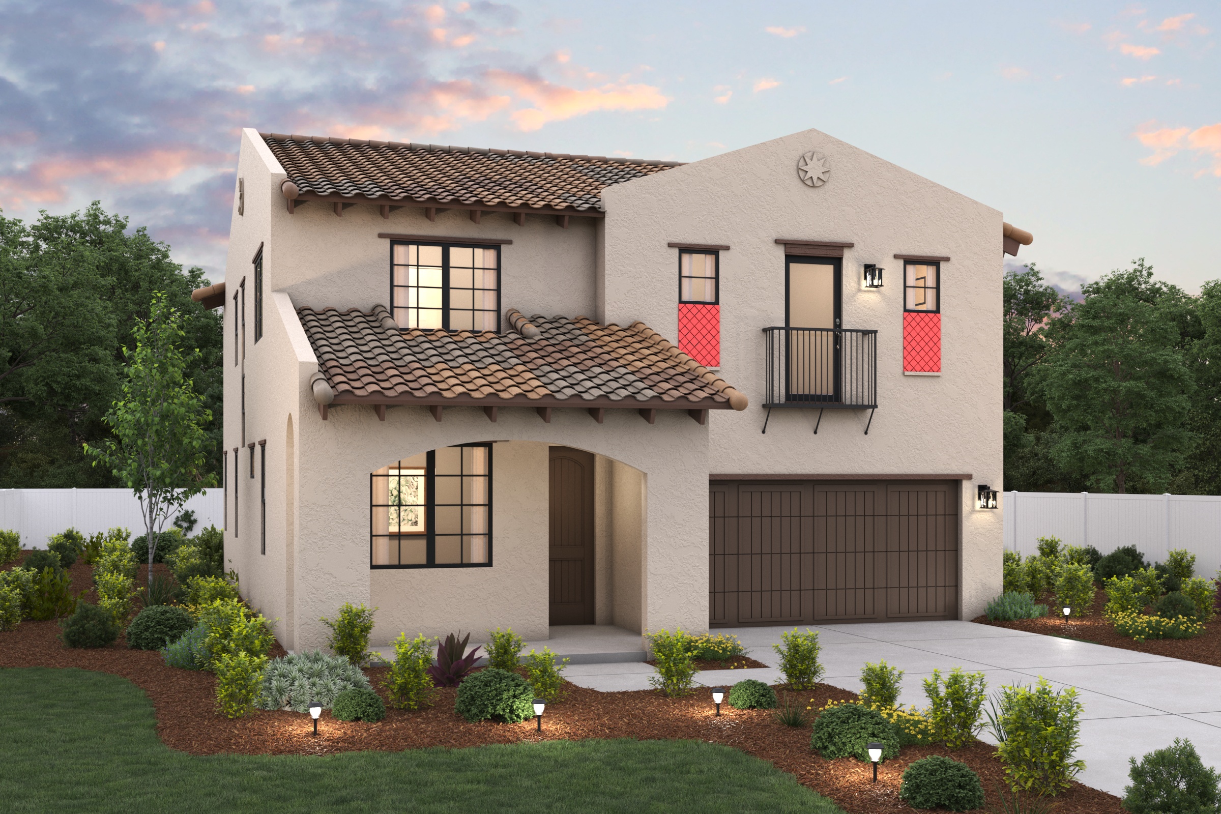 A house with a large front yard.