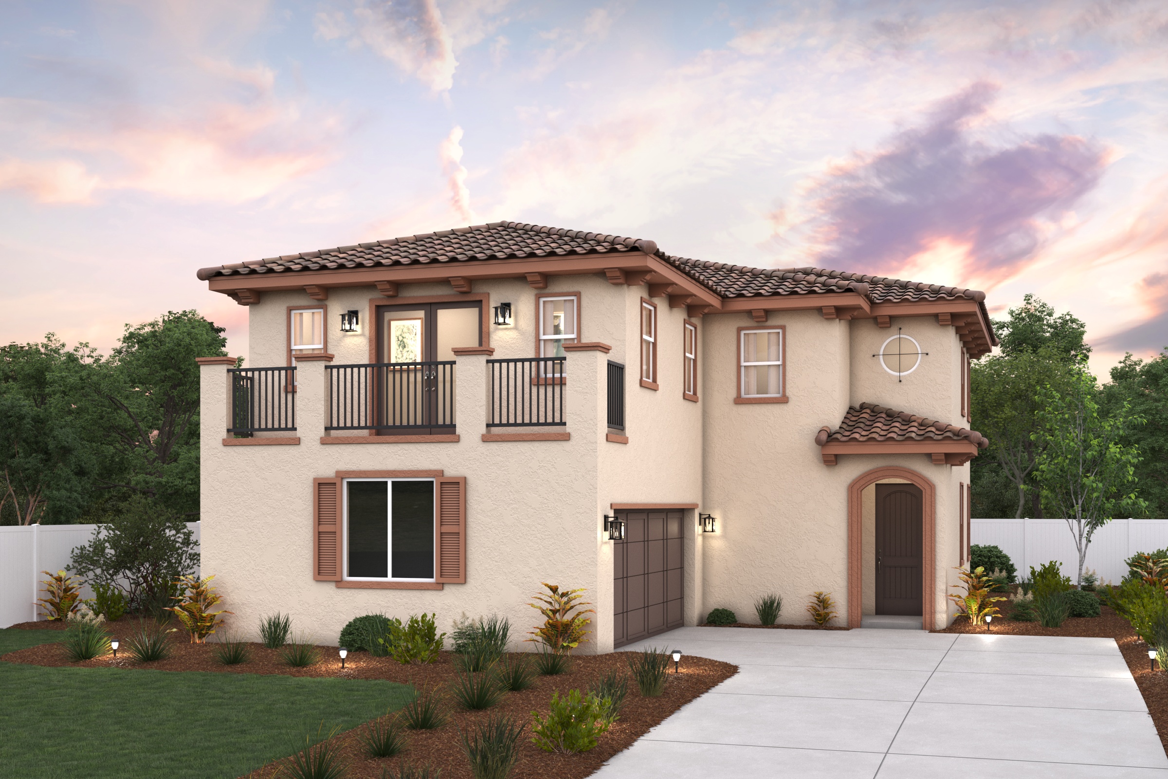 A house with a large front yard.