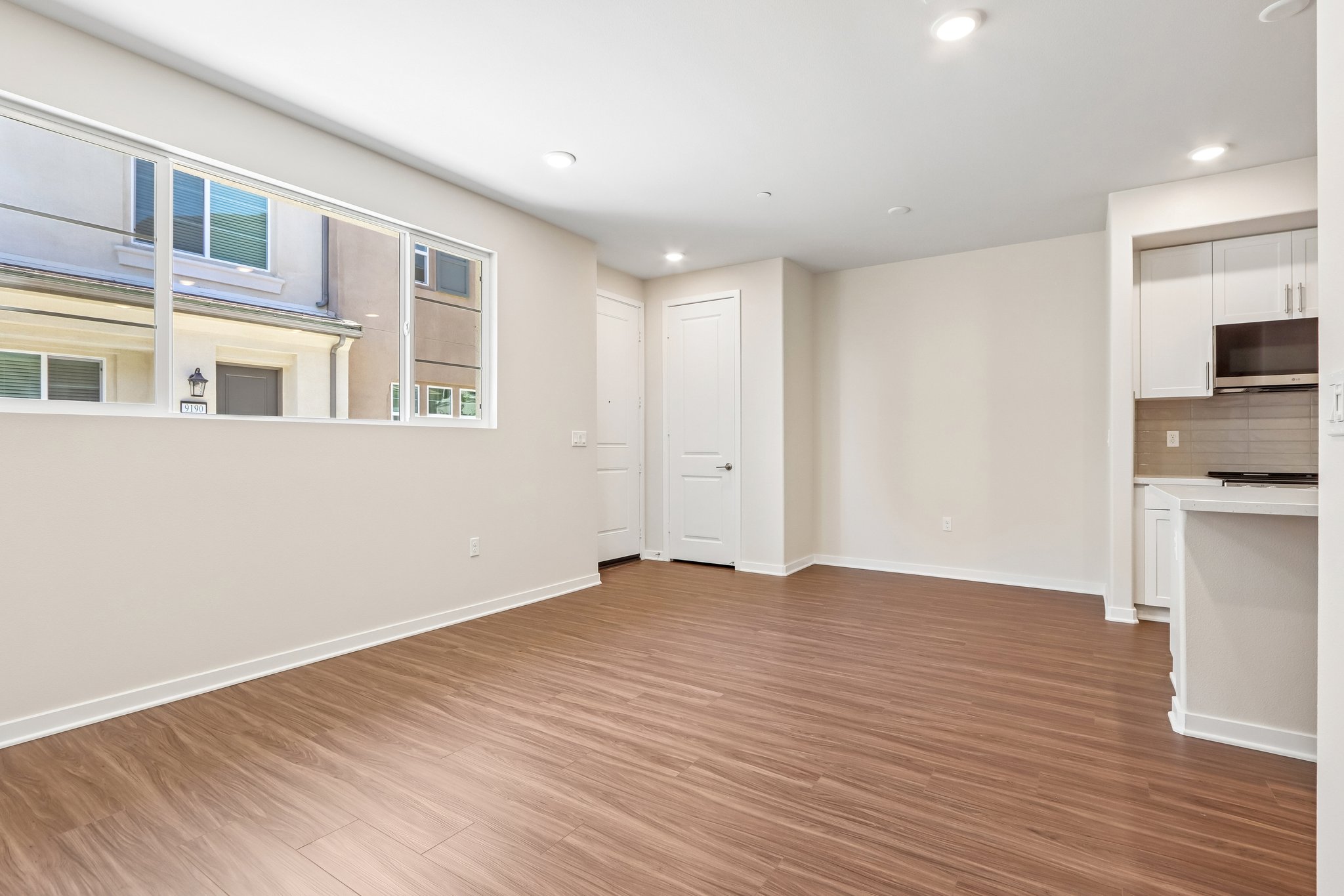 A large empty living room.