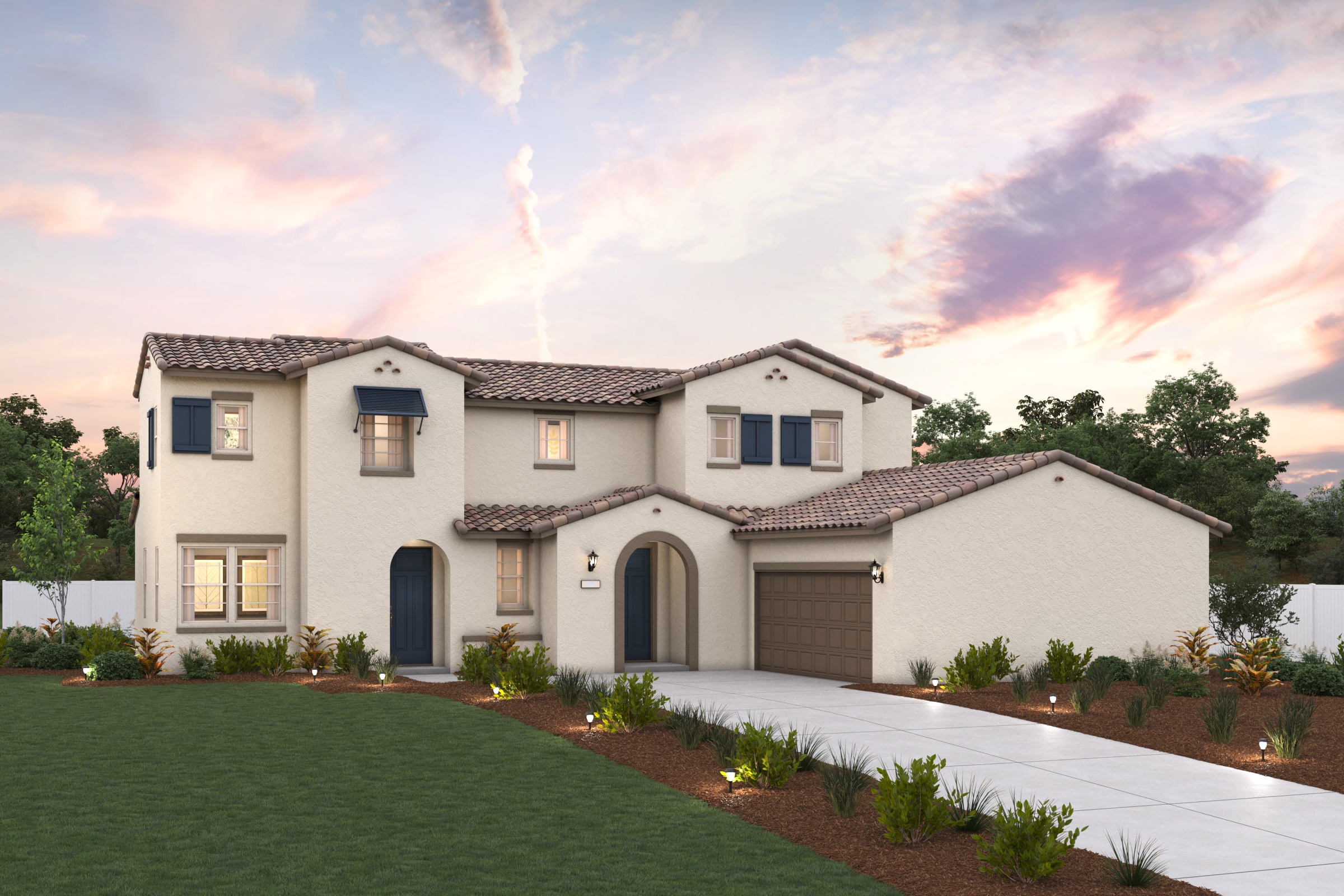 A house with a large front yard.