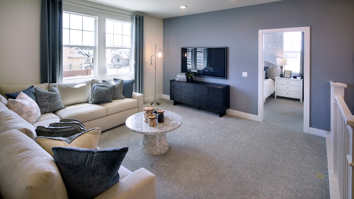 A living room with a tv and couches.