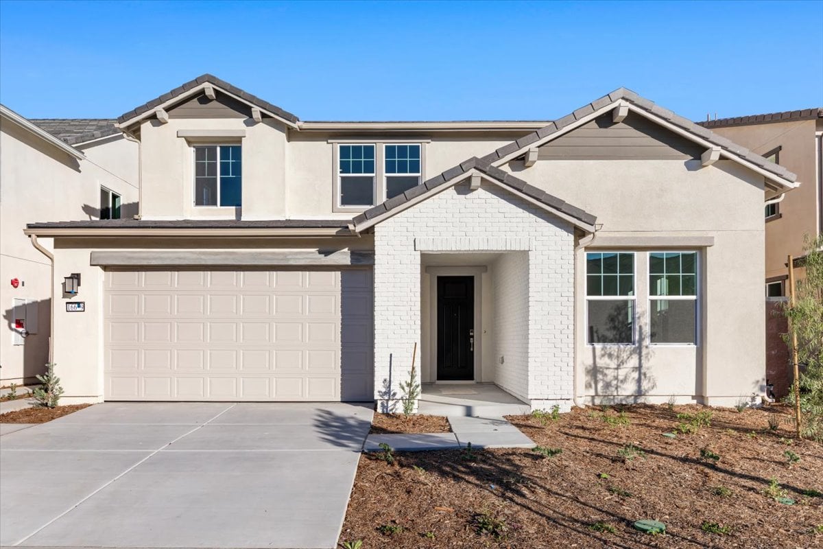 A house with a garage.